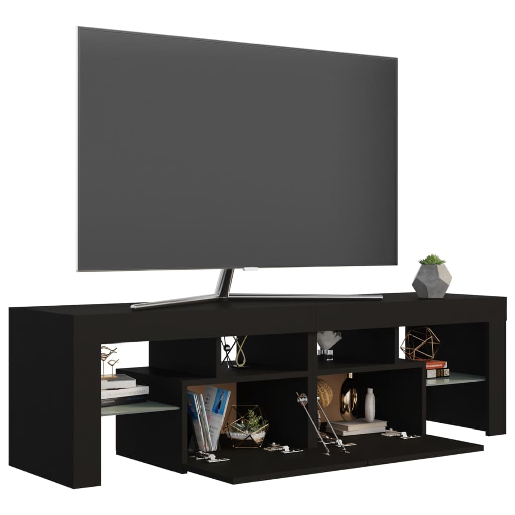 Tv-Benk Med Led-Lys Svart 140X36,5X40 Cm