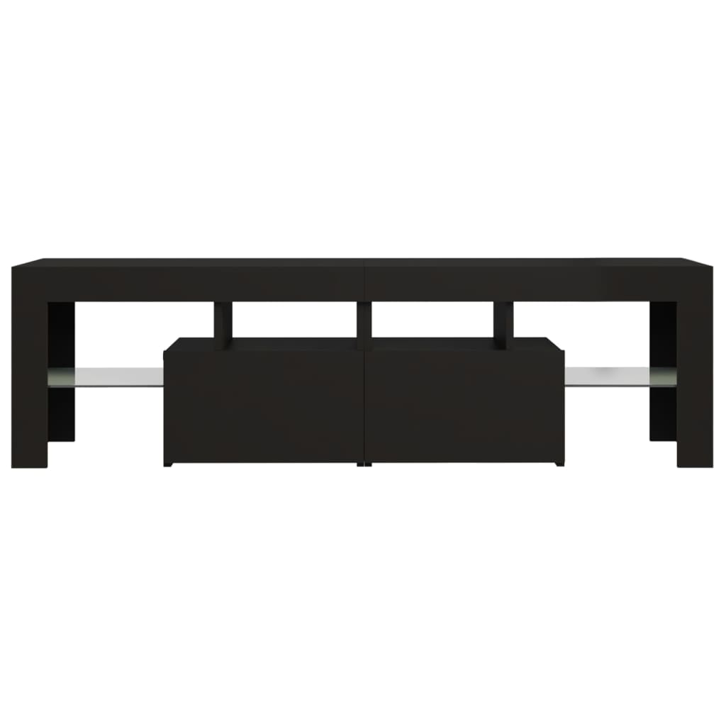 Tv-Benk Med Led-Lys Svart 140X36,5X40 Cm