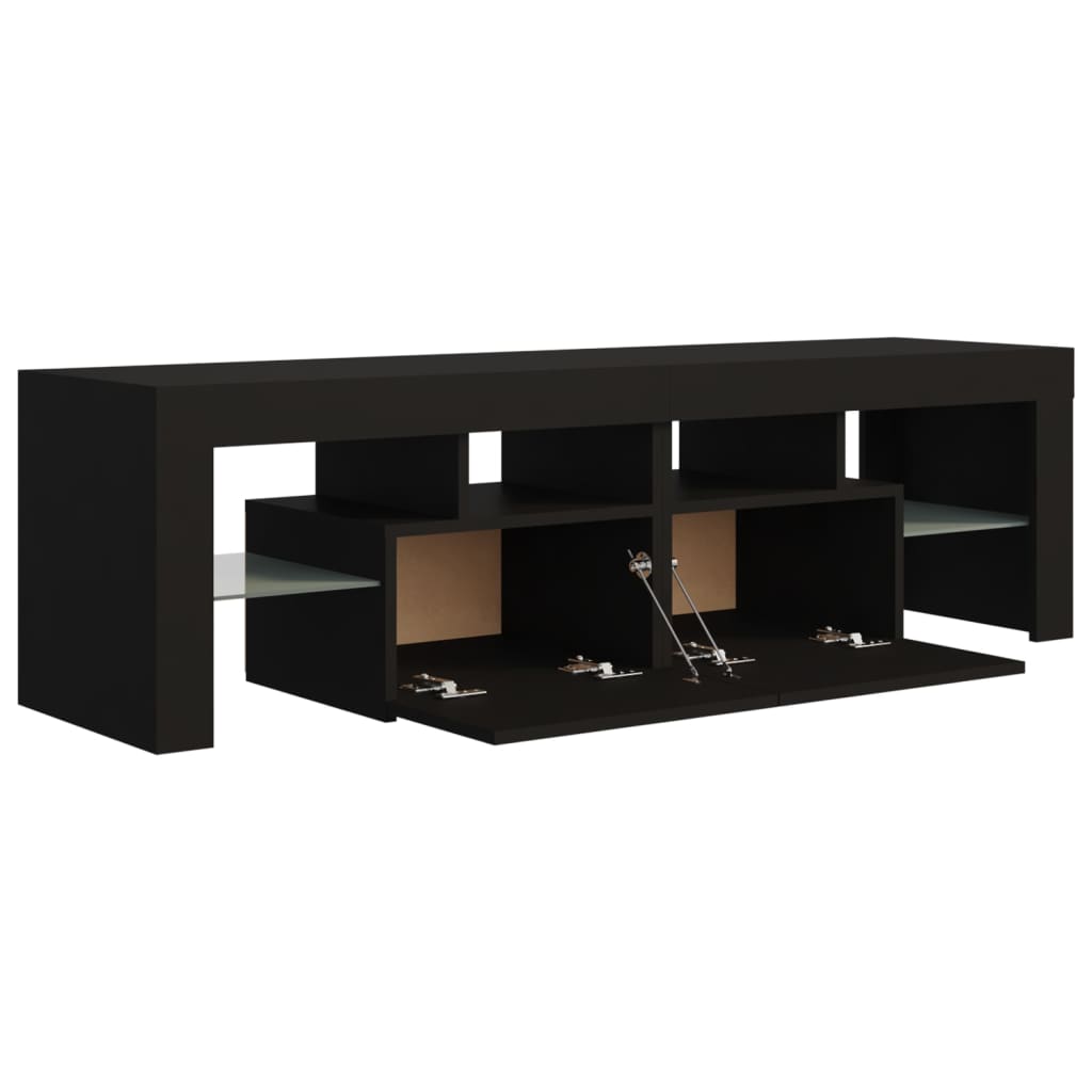 Tv-Benk Med Led-Lys Svart 140X36,5X40 Cm