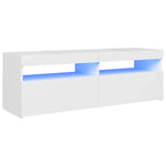 Tv-Benk Med Led-Lys Hvit 120X35X40 Cm