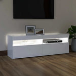 Tv-Benk Med Led-Lys Hvit 120X35X40 Cm