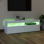 Tv-Benk Med Led-Lys Hvit 120X35X40 Cm