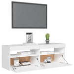 Tv-Benk Med Led-Lys Hvit 120X35X40 Cm