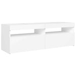 Tv-Benk Med Led-Lys Hvit 120X35X40 Cm