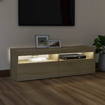 Tv-Benk Med Led-Lys Sonoma Eik 120X35X40 Cm