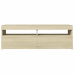 Tv-Benk Med Led-Lys Sonoma Eik 120X35X40 Cm
