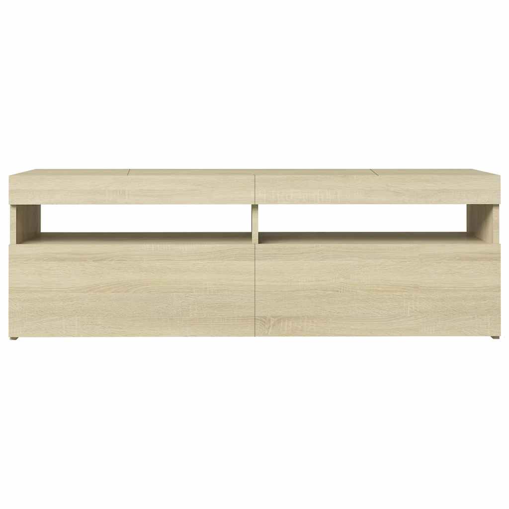 Tv-Benk Med Led-Lys Sonoma Eik 120X35X40 Cm