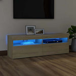 Tv-Benk Med Led-Lys Sonoma Eik 120X35X40 Cm