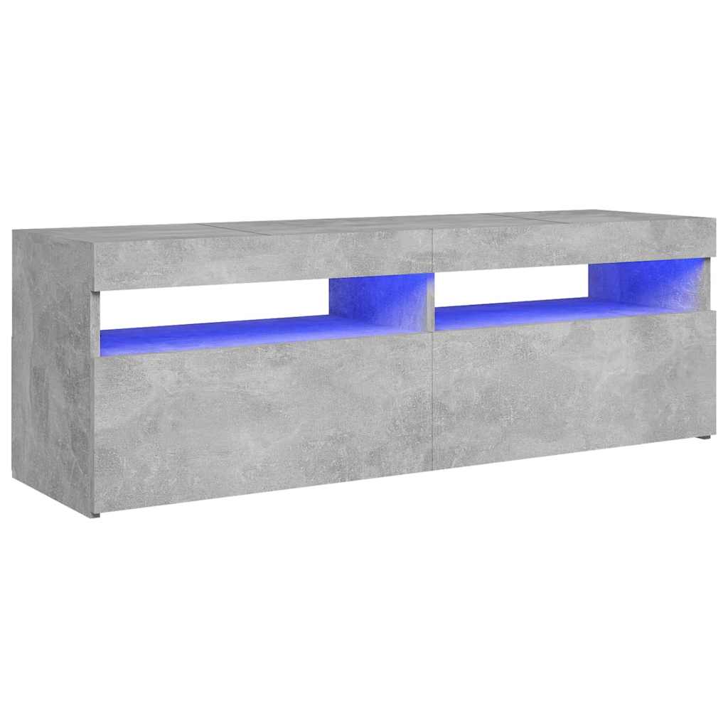 Tv-Benk Med Led-Lys Betonggrå 120X35X40 Cm
