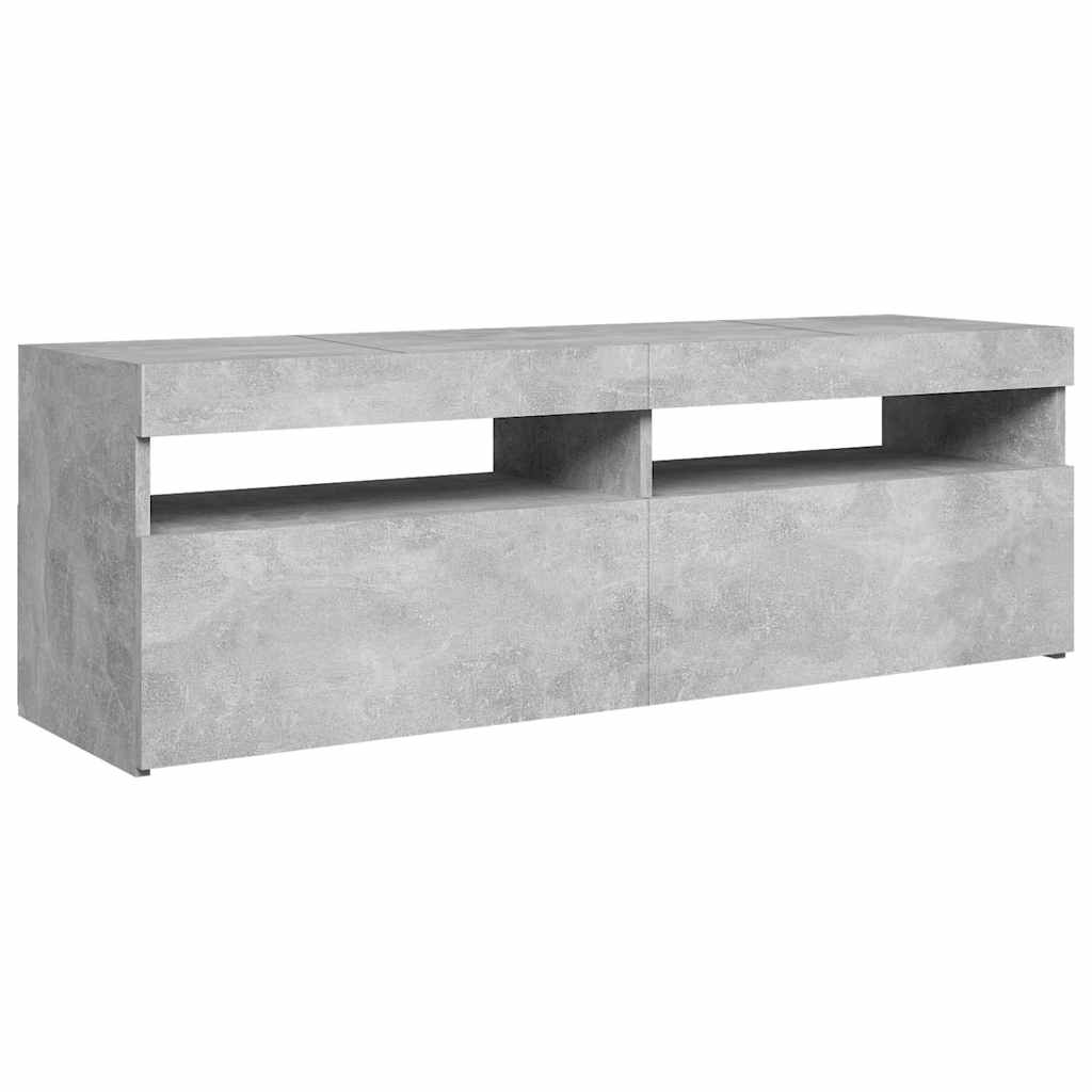 Tv-Benk Med Led-Lys Betonggrå 120X35X40 Cm