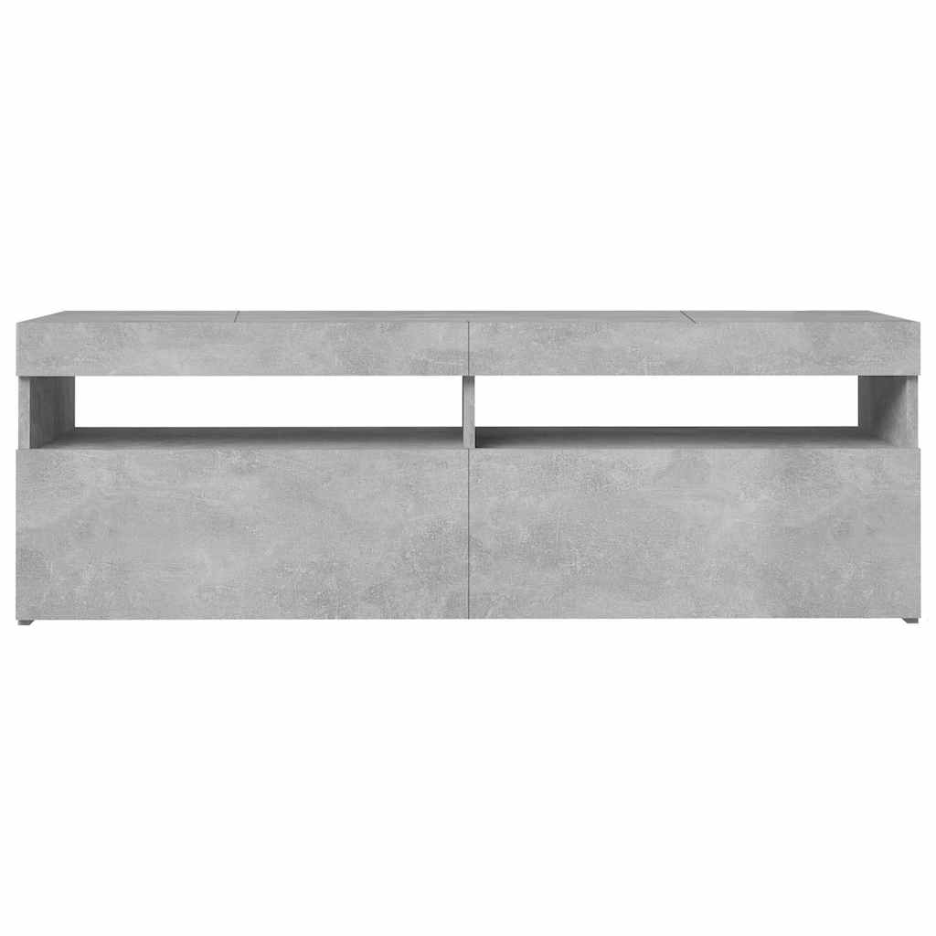 Tv-Benk Med Led-Lys Betonggrå 120X35X40 Cm