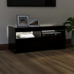 Tv-Benk Med Led-Lys Svart 90X35X40 Cm