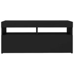 Tv-Benk Med Led-Lys Svart 90X35X40 Cm