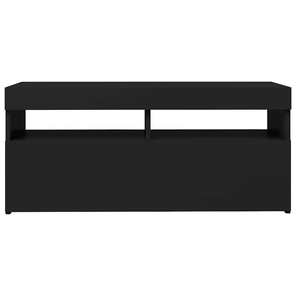 Tv-Benk Med Led-Lys Svart 90X35X40 Cm