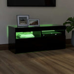 Tv-Benk Med Led-Lys Svart 90X35X40 Cm