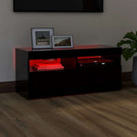 Tv-Benk Med Led-Lys Svart 90X35X40 Cm
