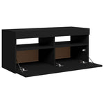 Tv-Benk Med Led-Lys Svart 90X35X40 Cm
