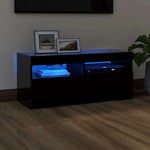 Tv-Benk Med Led-Lys Svart 90X35X40 Cm