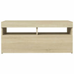 Tv-Benk Med Led-Lys Sonoma Eik 90X35X40 Cm