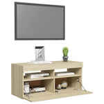 Tv-Benk Med Led-Lys Sonoma Eik 90X35X40 Cm