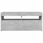 Tv-Benk Med Led-Lys Betonggrå 90X35X40 Cm