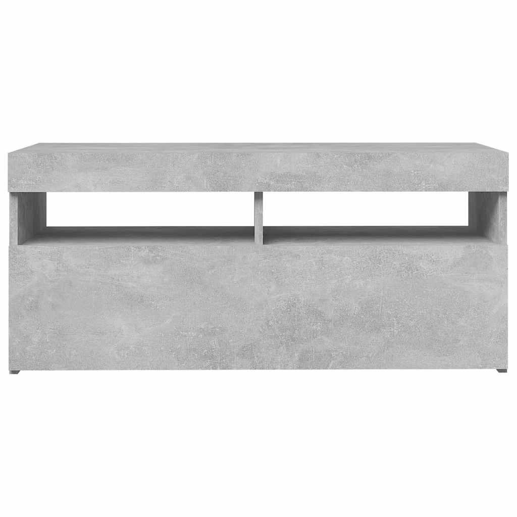 Tv-Benk Med Led-Lys Betonggrå 90X35X40 Cm