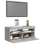 Tv-Benk Med Led-Lys Betonggrå 90X35X40 Cm