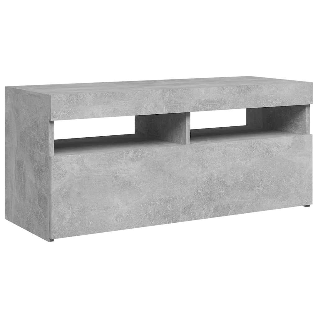 Tv-Benk Med Led-Lys Betonggrå 90X35X40 Cm