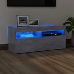 Tv-Benk Med Led-Lys Betonggrå 90X35X40 Cm