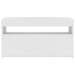 Tv-Benk Med Led-Lys Hvit 75X35X40 Cm