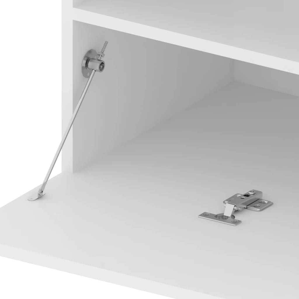 Tv-Benk Med Led-Lys Hvit 75X35X40 Cm