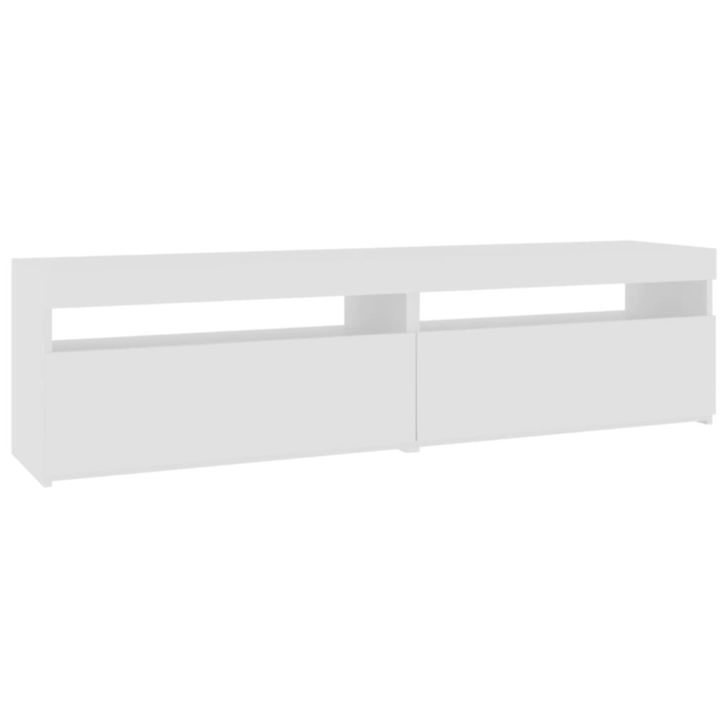 Tv-Benker 2 Stk Med Led-Lys Hvit 75X35X40 Cm
