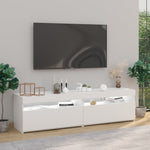 Tv-Benker 2 Stk Med Led-Lys Hvit 75X35X40 Cm