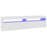 Tv-Benker 2 Stk Med Led-Lys Hvit 75X35X40 Cm