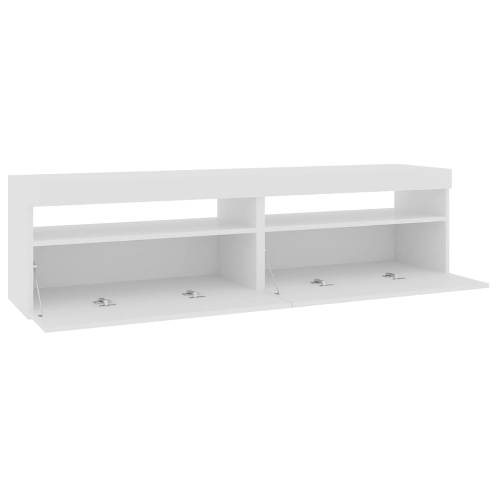Tv-Benker 2 Stk Med Led-Lys Hvit 75X35X40 Cm