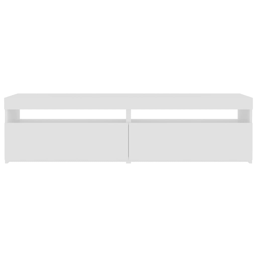 Tv-Benker 2 Stk Med Led-Lys Hvit 75X35X40 Cm