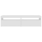 Tv-Benker 2 Stk Med Led-Lys Hvit 75X35X40 Cm