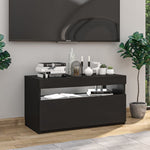 Tv-Benk Med Led-Lys Svart 75X35X40 Cm