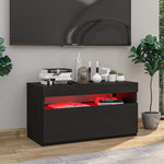 Tv-Benk Med Led-Lys Svart 75X35X40 Cm