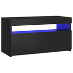 Tv-Benk Med Led-Lys Svart 75X35X40 Cm