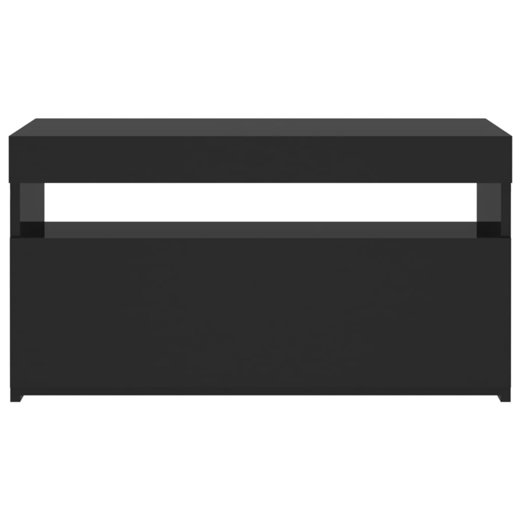 Tv-Benk Med Led-Lys Svart 75X35X40 Cm