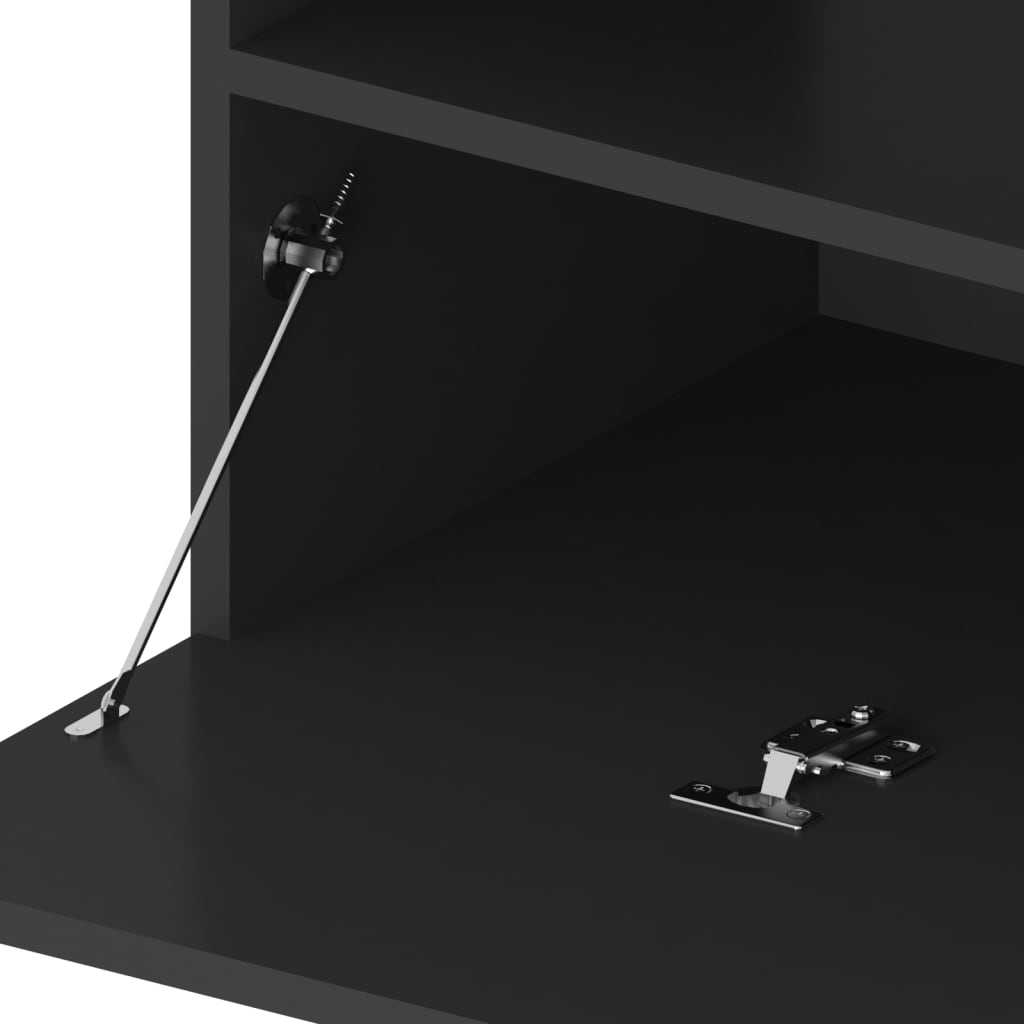 Tv-Benk Med Led-Lys Svart 75X35X40 Cm