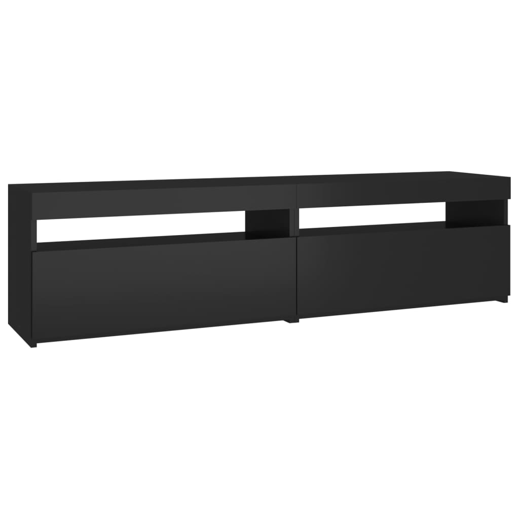 Tv-Benker 2 Stk Med Led-Lys Svart 75X35X40 Cm