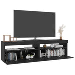Tv-Benker 2 Stk Med Led-Lys Svart 75X35X40 Cm