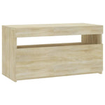Tv-Benk Med Led-Lys Sonoma Eik 75X35X40 Cm