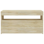 Tv-Benk Med Led-Lys Sonoma Eik 75X35X40 Cm