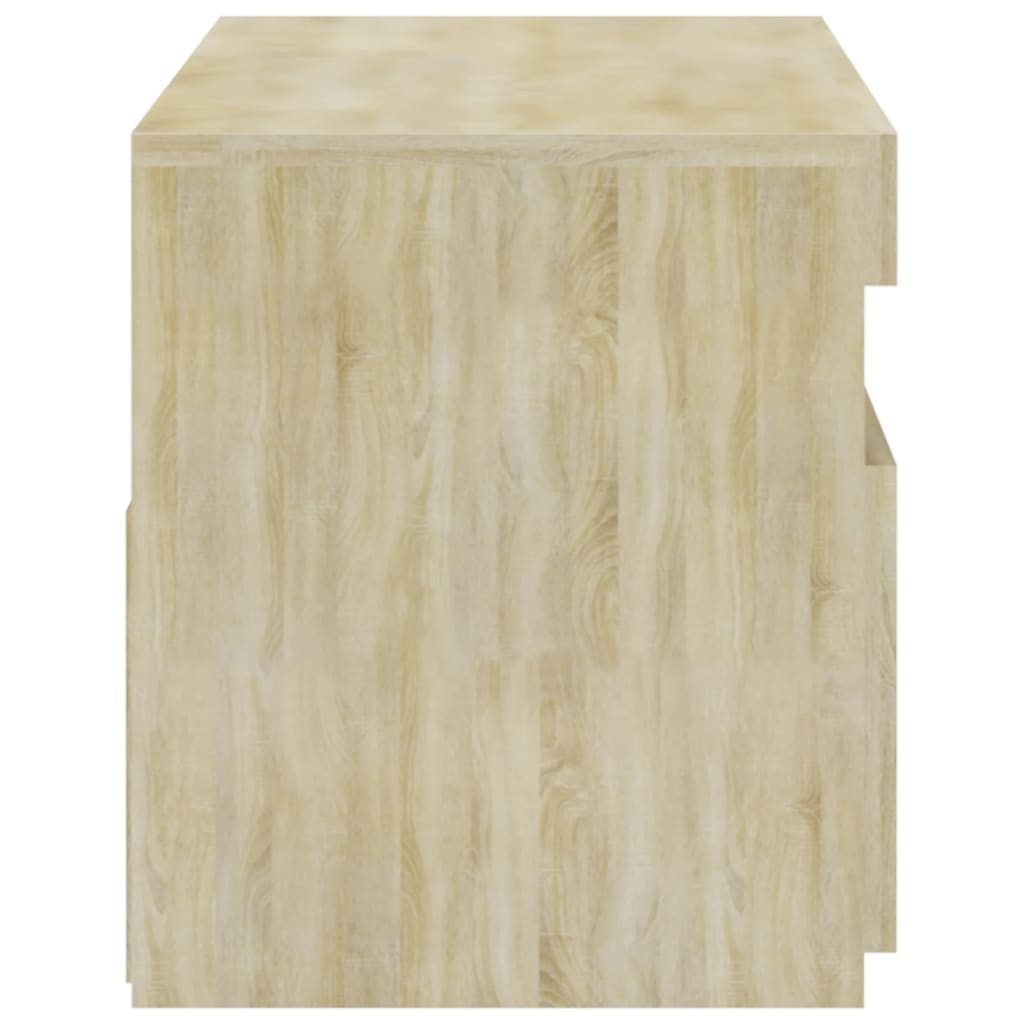 Tv-Benk Med Led-Lys Sonoma Eik 75X35X40 Cm