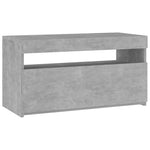 Tv-Benk Med Led-Lys Betonggrå 75X35X40 Cm