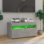 Tv-Benk Med Led-Lys Betonggrå 75X35X40 Cm