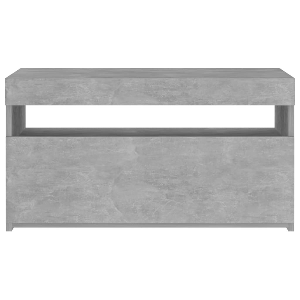 Tv-Benk Med Led-Lys Betonggrå 75X35X40 Cm